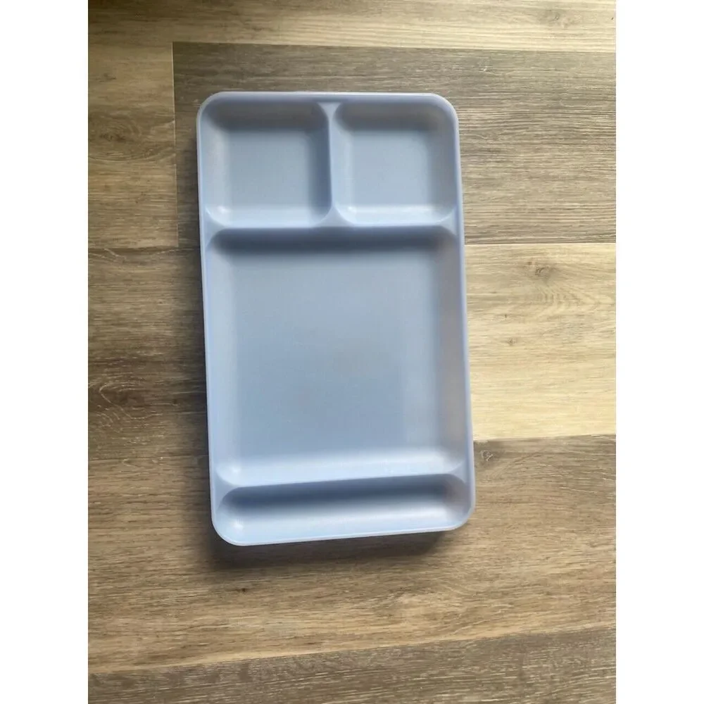 Tupperware Divided Food Lunch Trays Set of 2 Pastel Translucent Colors #1535
